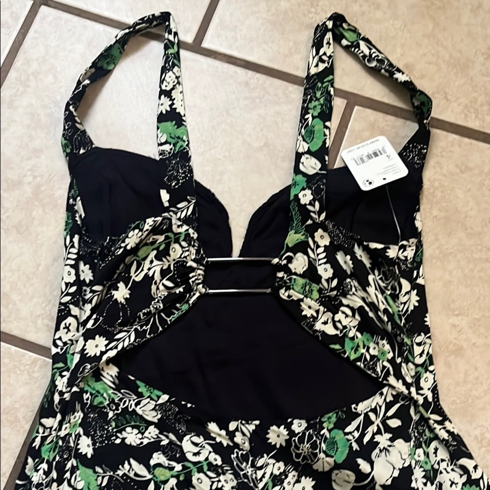 Free People Green and White Spaghetti Strap Mini Sundress - Picture 5 of 5